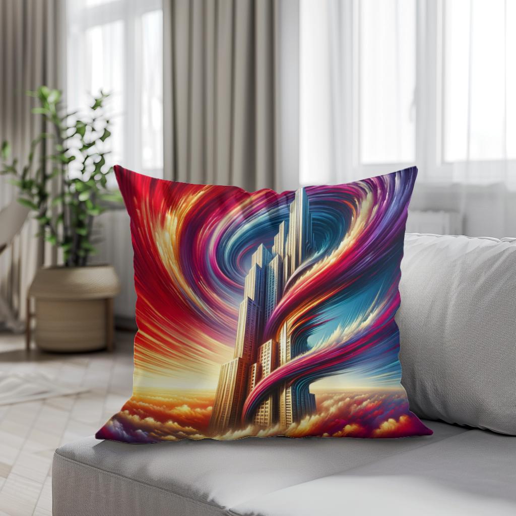 Surreal Heights Cotton Cushion