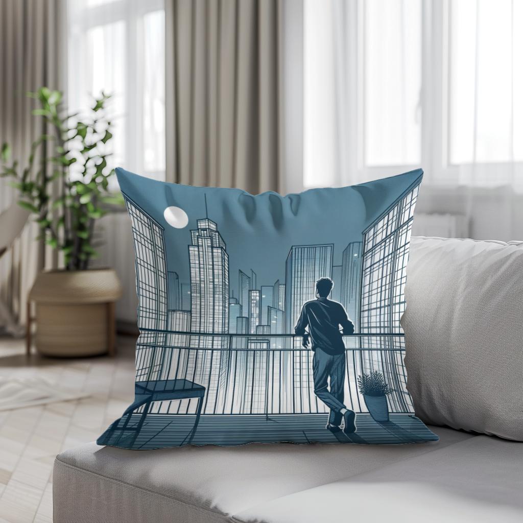 Rooftop Serenity Cotton Cushion