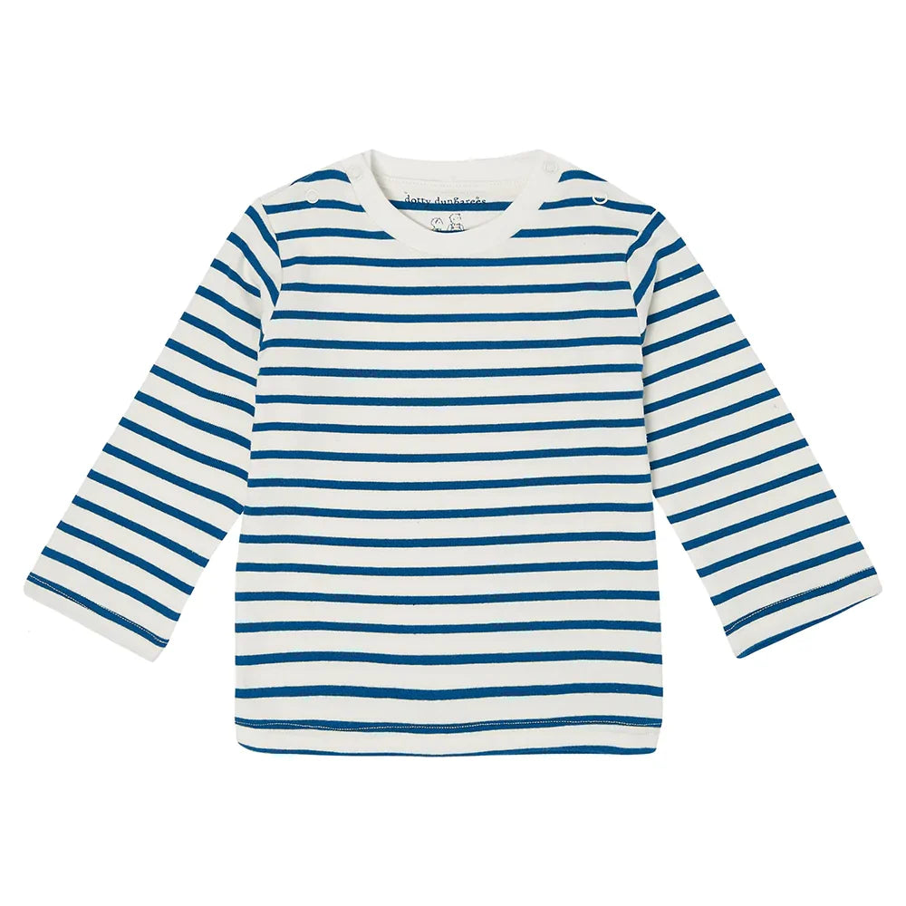 Nordic Blue Breton Stripe Top
