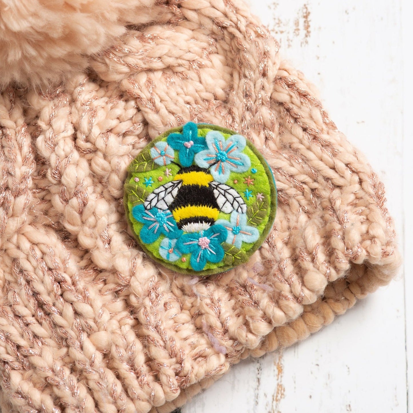 Bumblebee Felt Craft Brooch Kit for Beginners