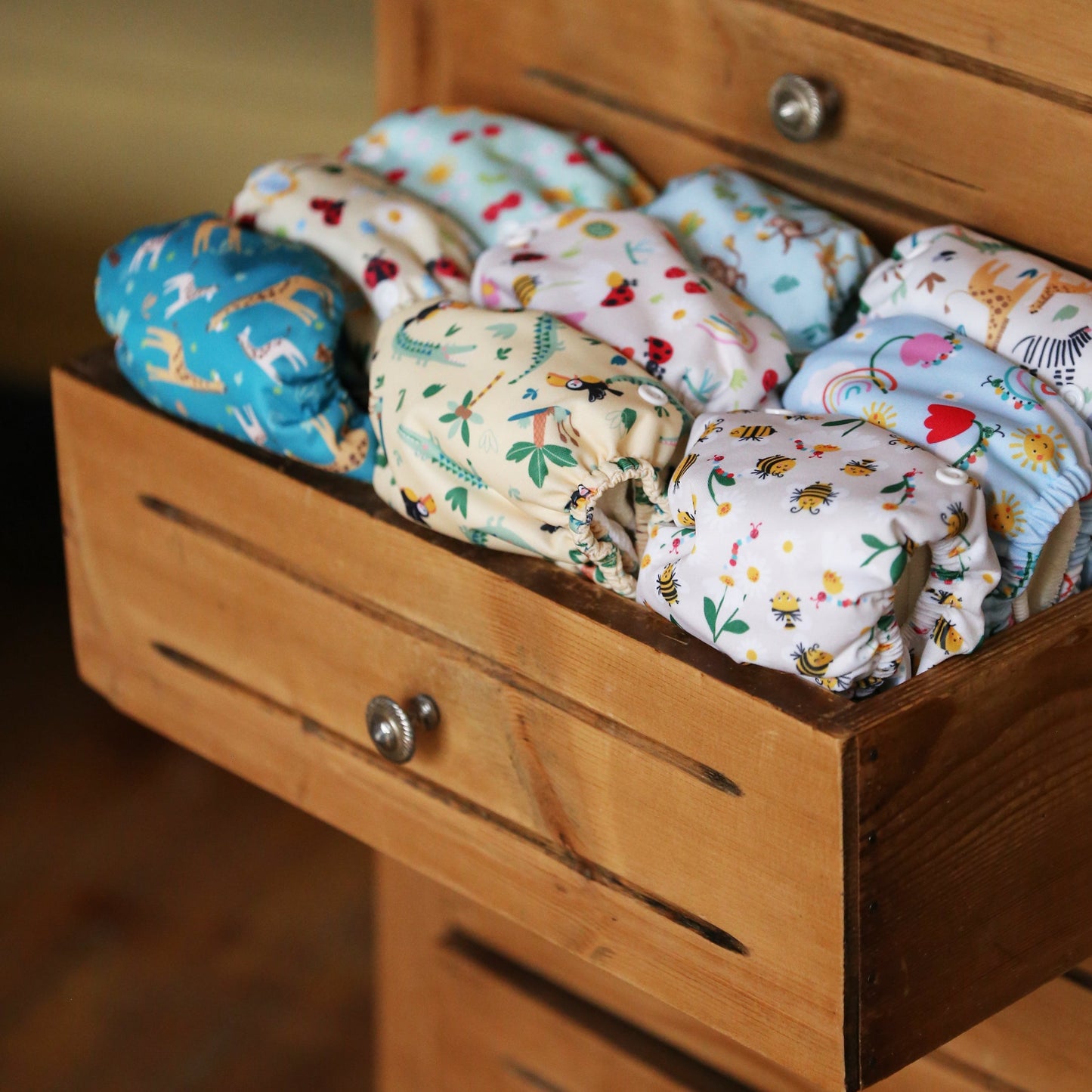The Essentials Reusable Nappy Bundle in Paintbox Pastels