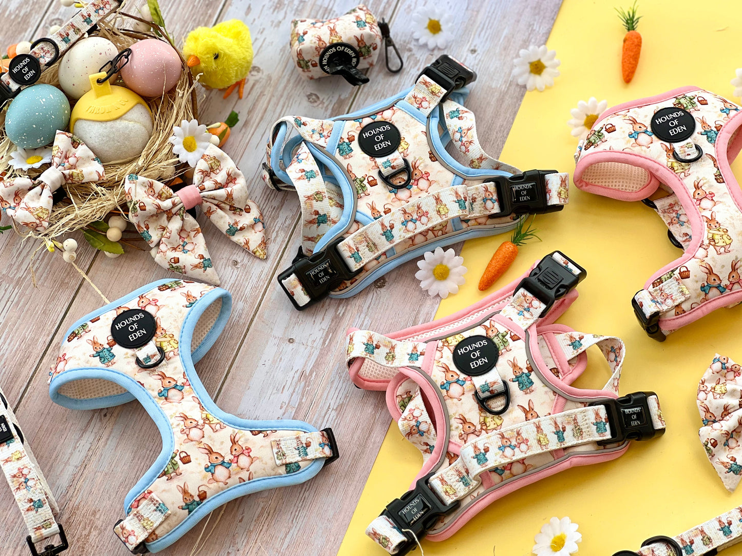 Bunny Tales - Blue, Dog Harness (XXS-XS)