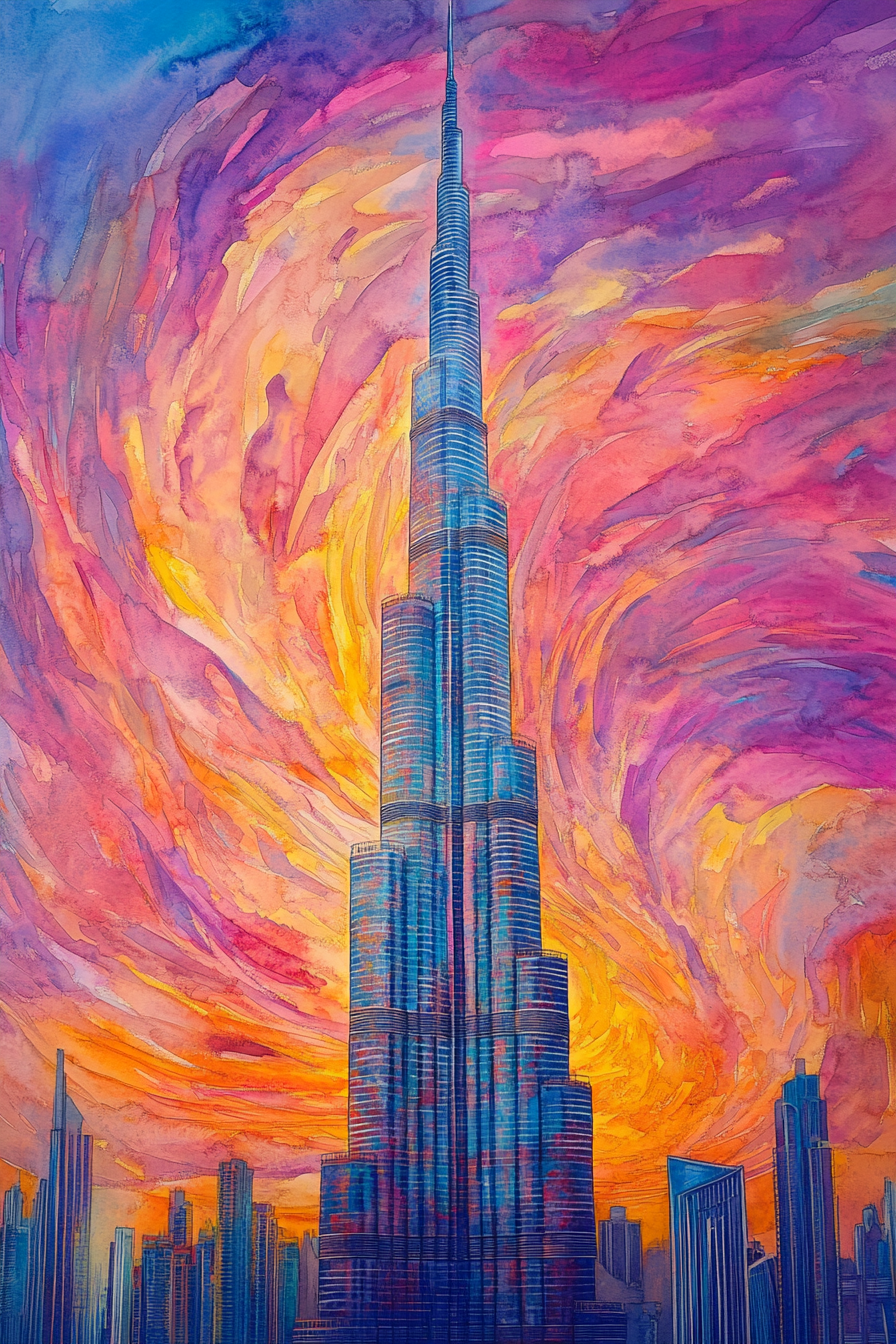 Burj Khalifa Sunset Canvas