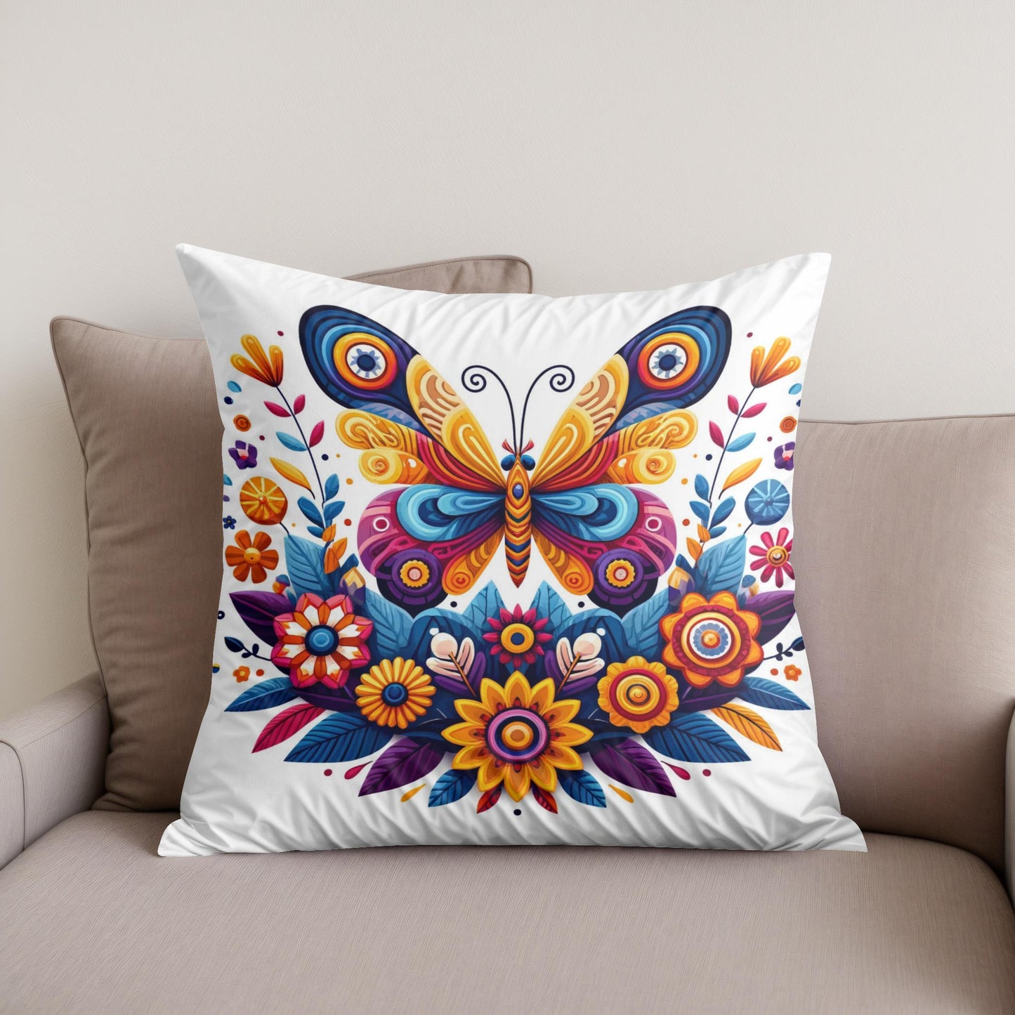 Butterfly Garden Cotton Cushion