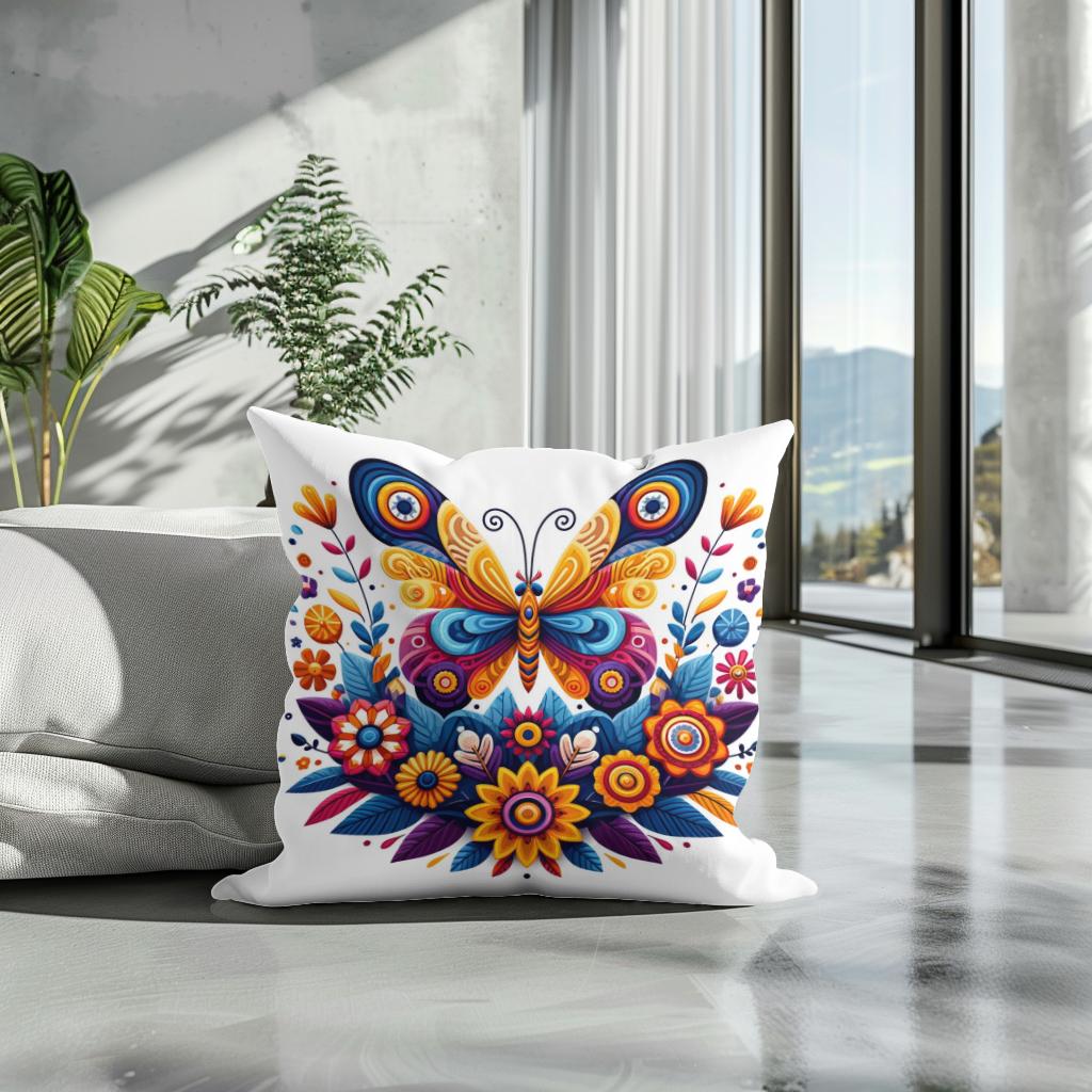 Butterfly Garden Cotton Cushion
