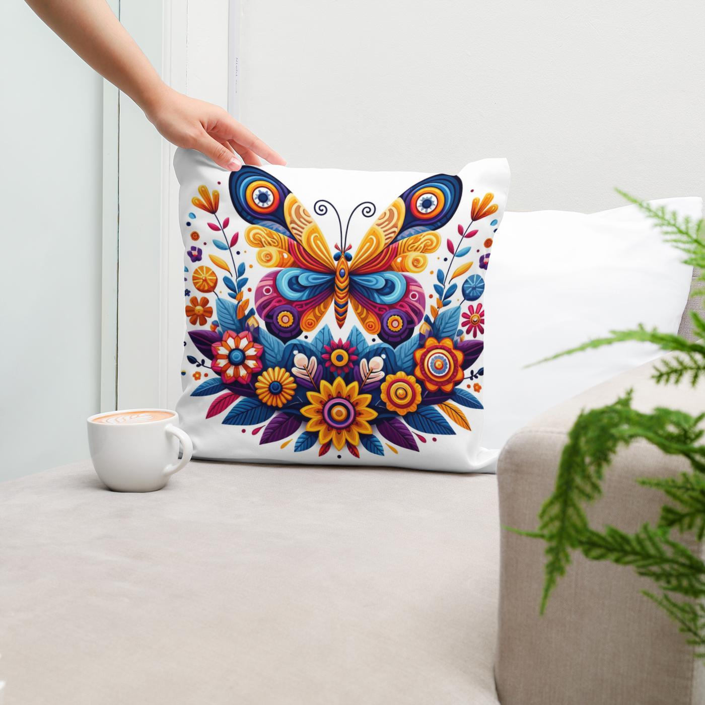 Butterfly Garden Cotton Cushion