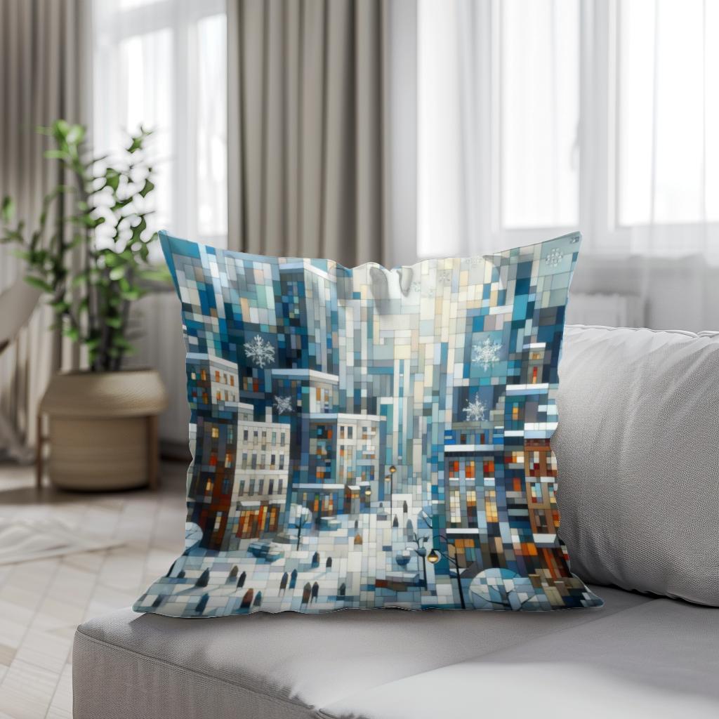 Winter Geometry Cotton Cushion