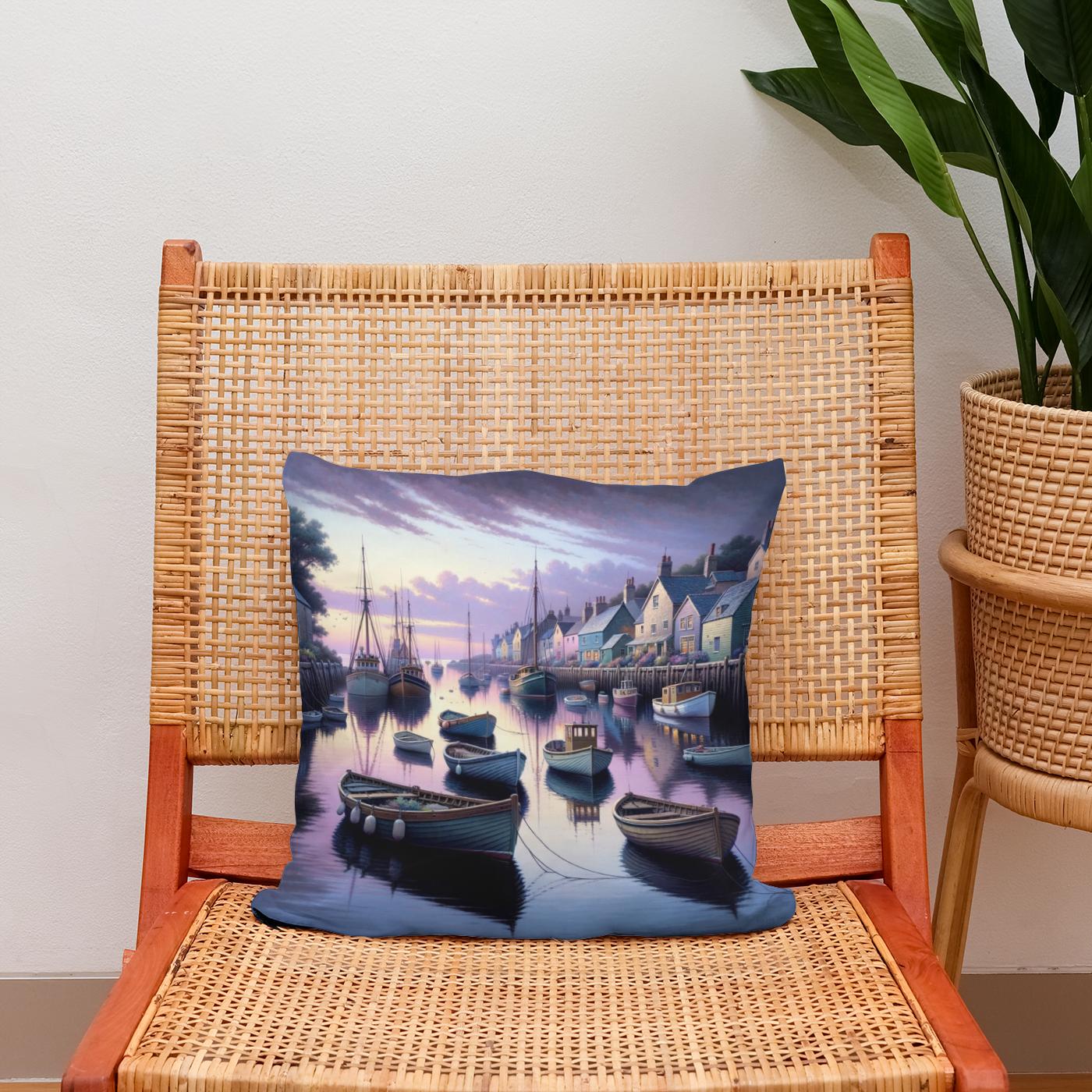 Twilight Harbor Cotton Cushion