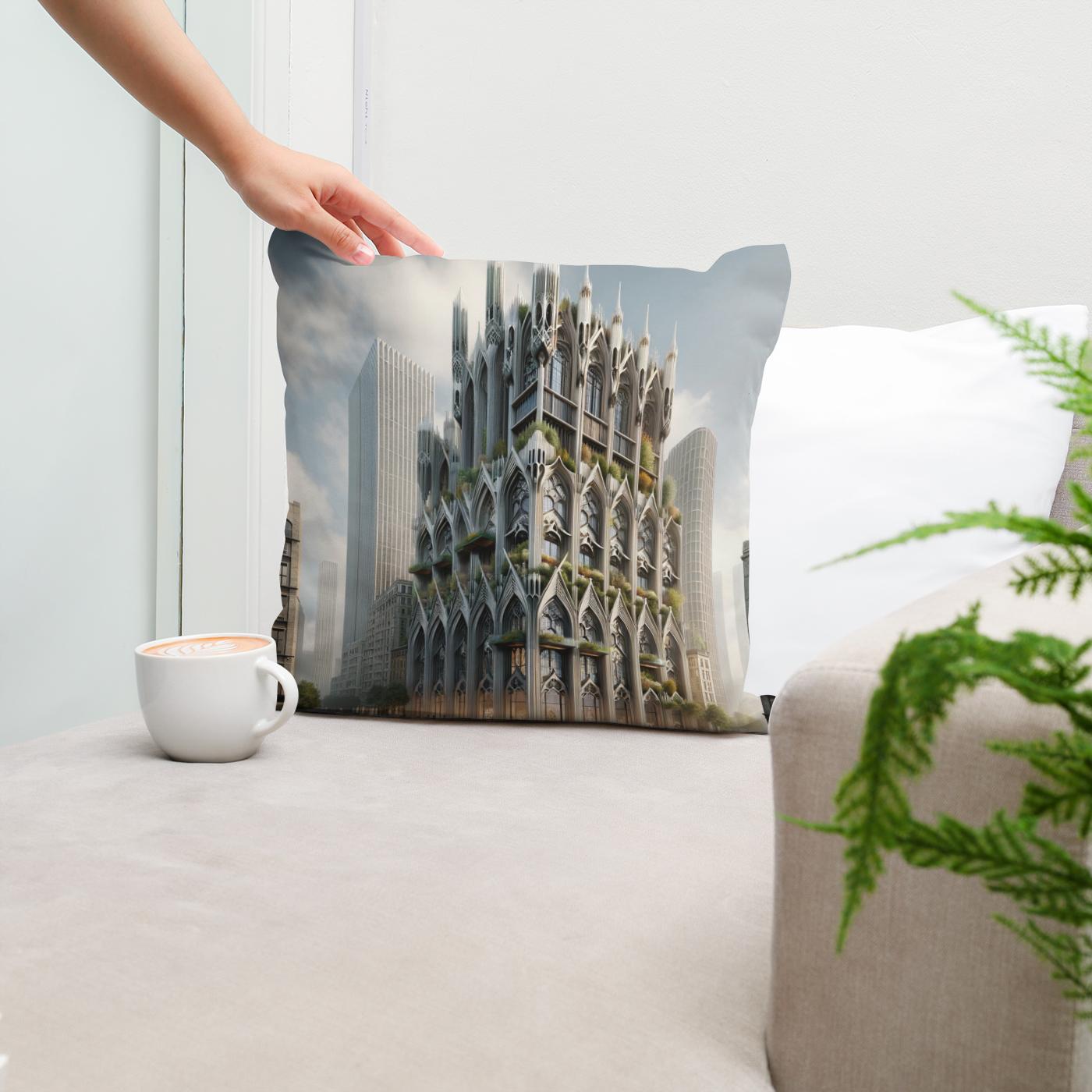 Gothic Urban Fusion Cotton Cushion