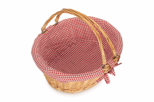 Large Swing Handle Shopper With Red & White Checked Lining