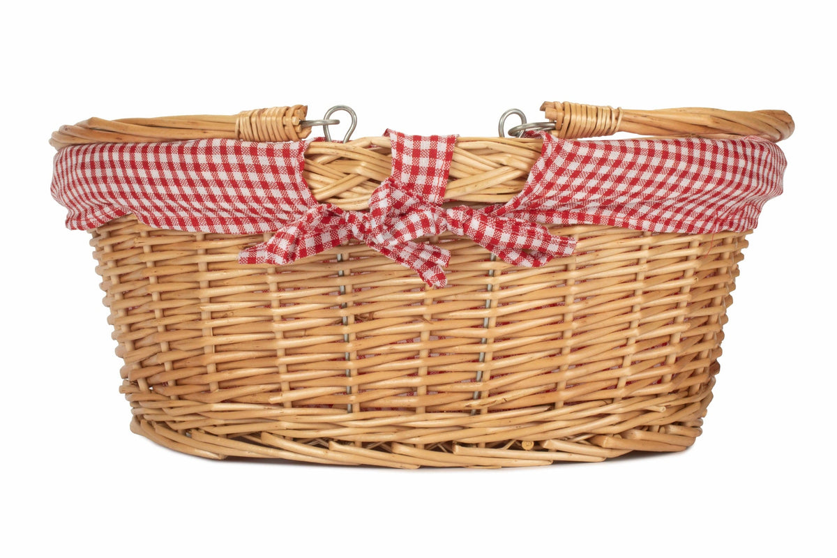 Large Swing Handle Shopper With Red & White Checked Lining