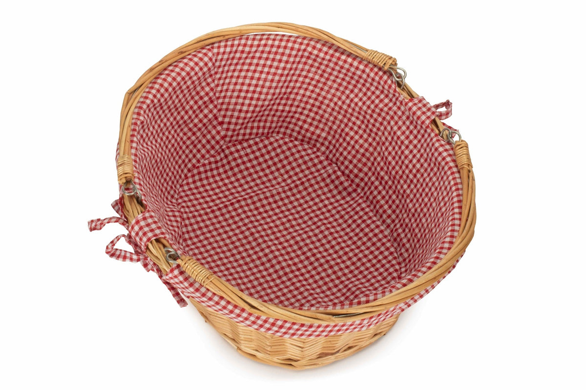 Large Swing Handle Shopper With Red & White Checked Lining