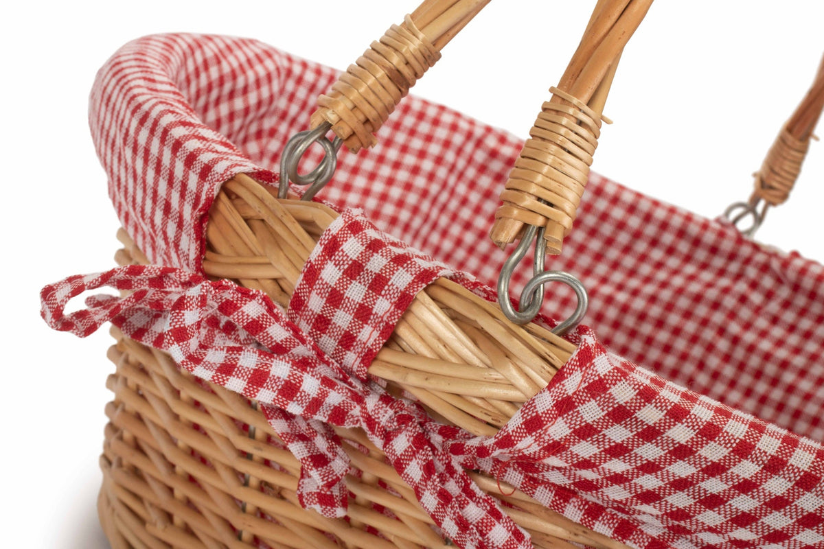Large Swing Handle Shopper With Red & White Checked Lining