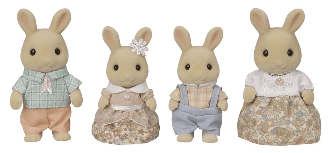 Sylvanian Families Milk Rabbit Family Toy Playset for Ages 3 and Up