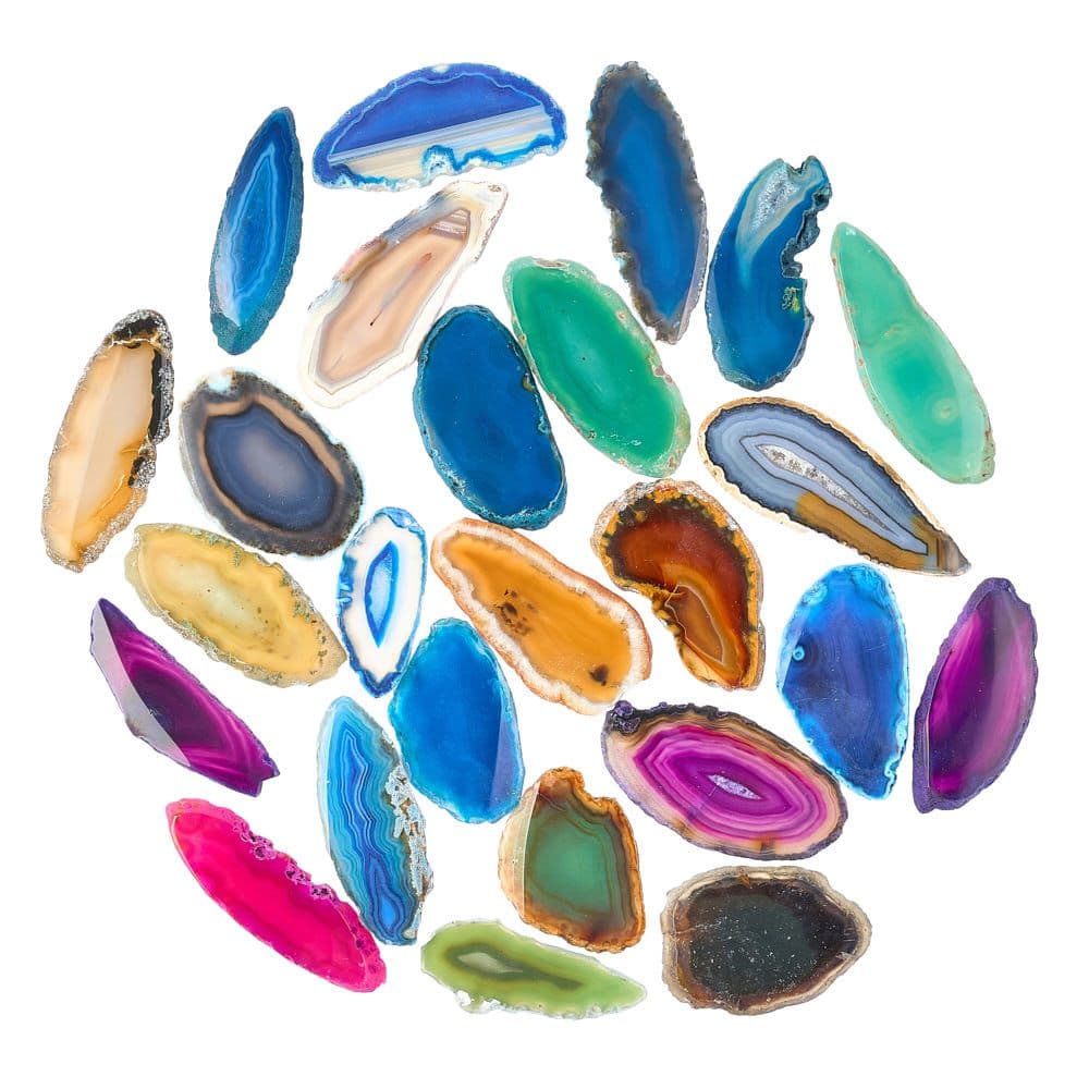 Agate Slice Available in Assorted Vibrant Colours Collectable (Single)