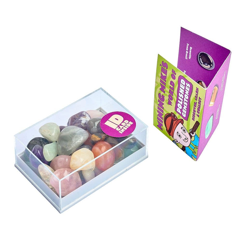 Mining Mike's A World of Polished Gemstones Gift Box with Info Card