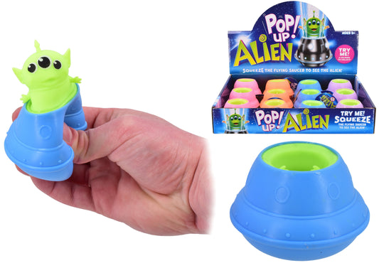 Alien in Space Craft Squishy Pop Up Toy for Ages 3 & Up - 4 to Collect