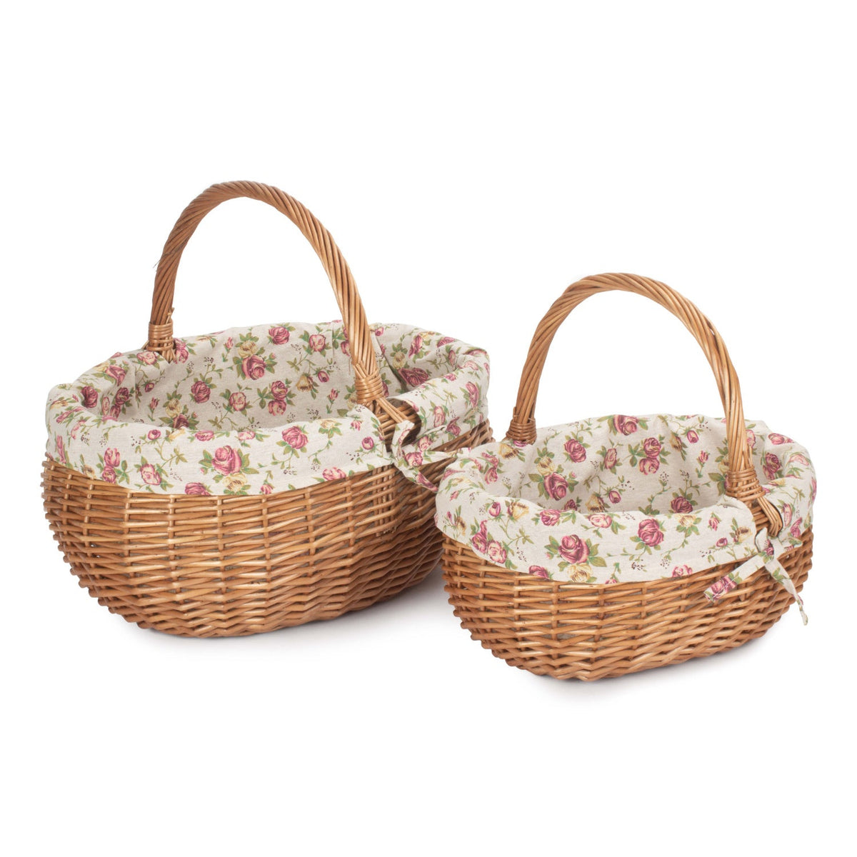 Deluxe Shopper With Garden Rose Lining Set 2