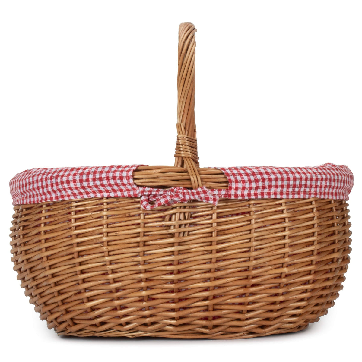 Large Deluxe Shopper Basket with Red and White Checked Lining