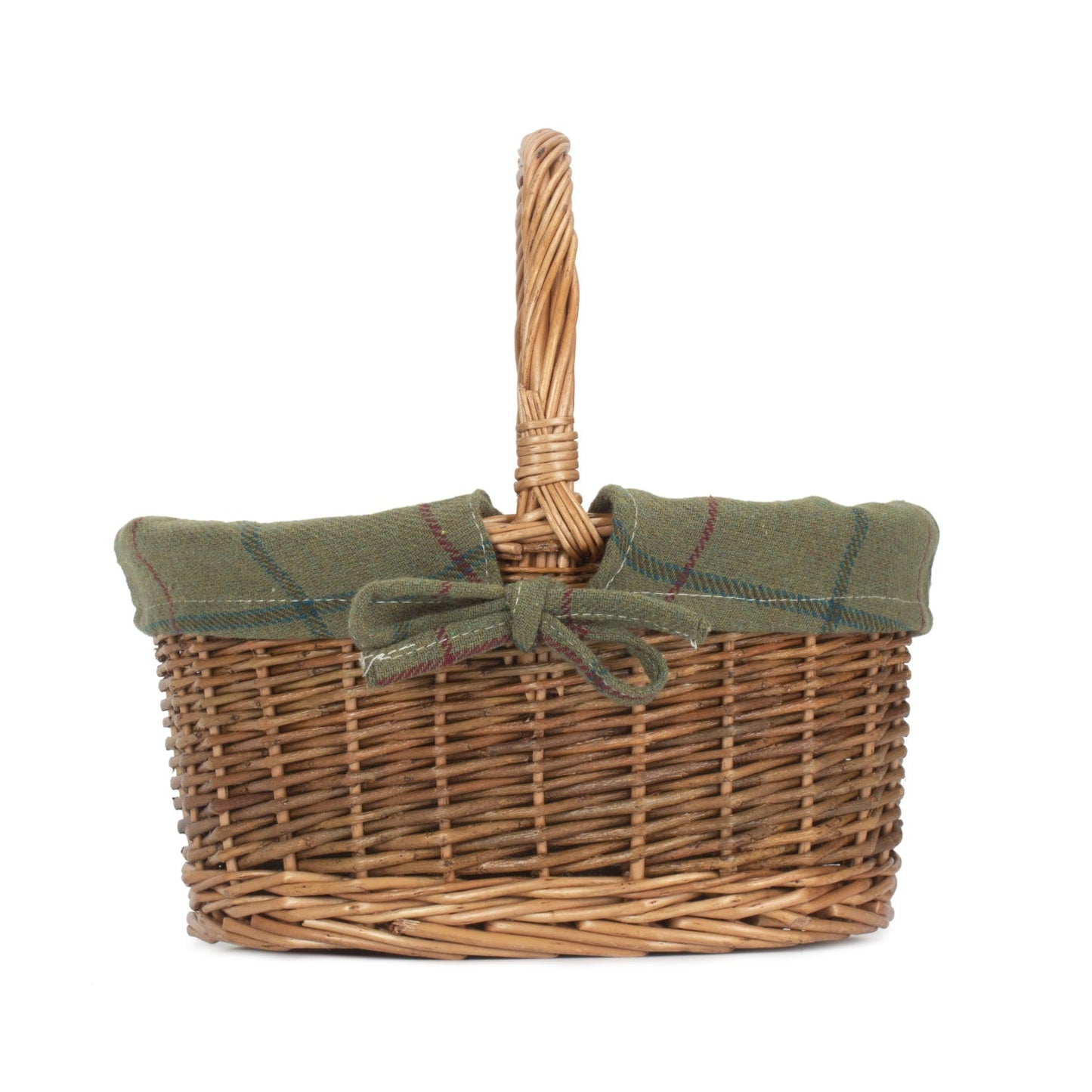 Child's Country Oval Shopper With Green Tweed Lining