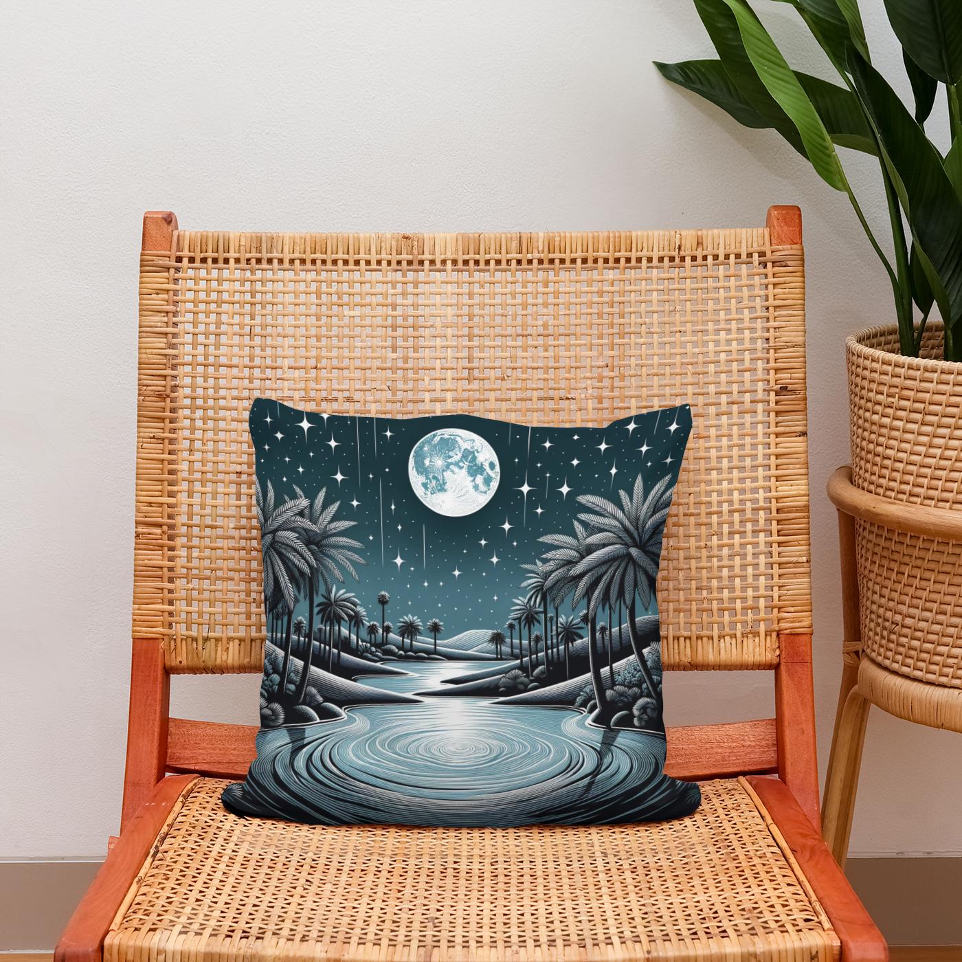 Midnight Oasis Serenade Cotton Cushion