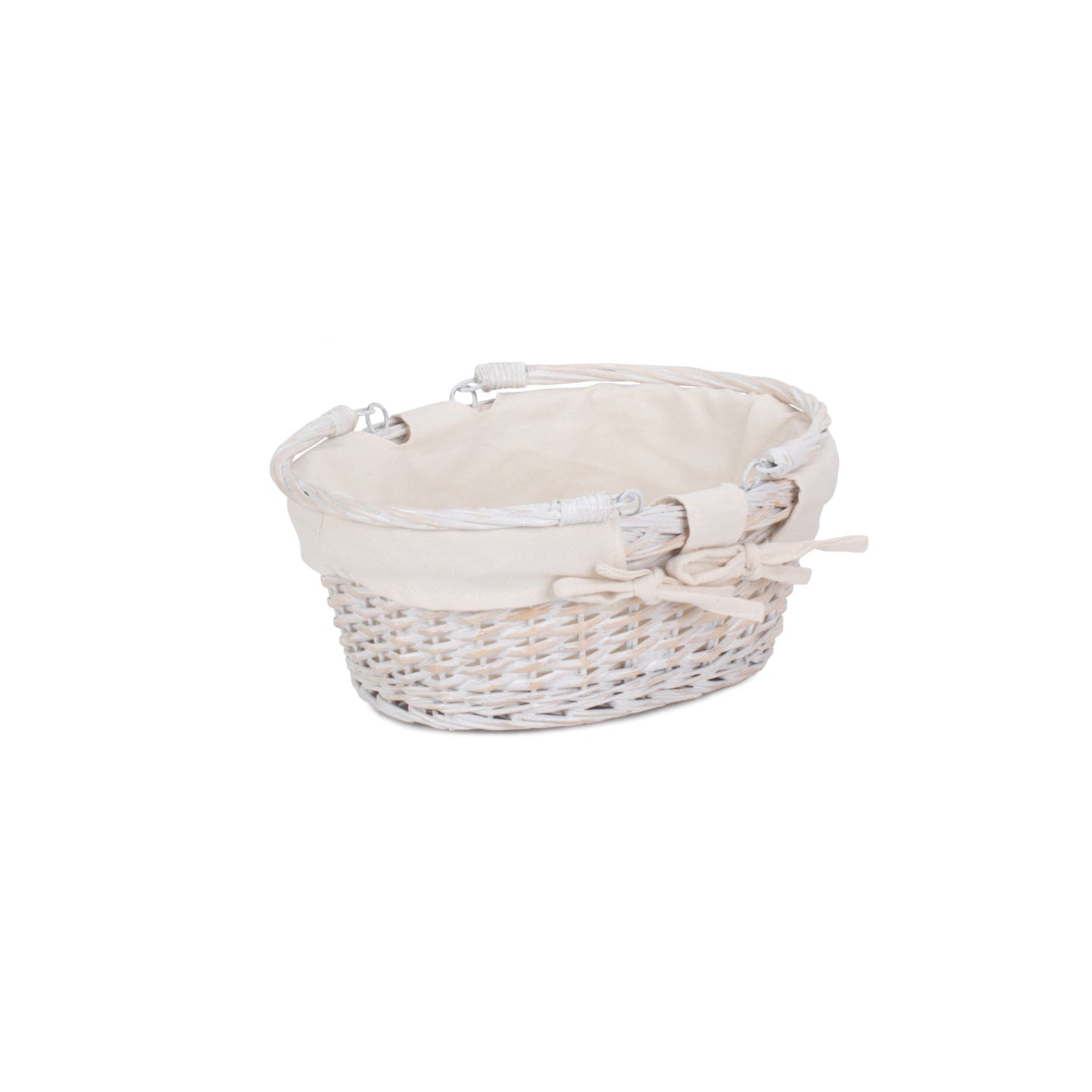 Small White Swing Handle Shopper With White Lining