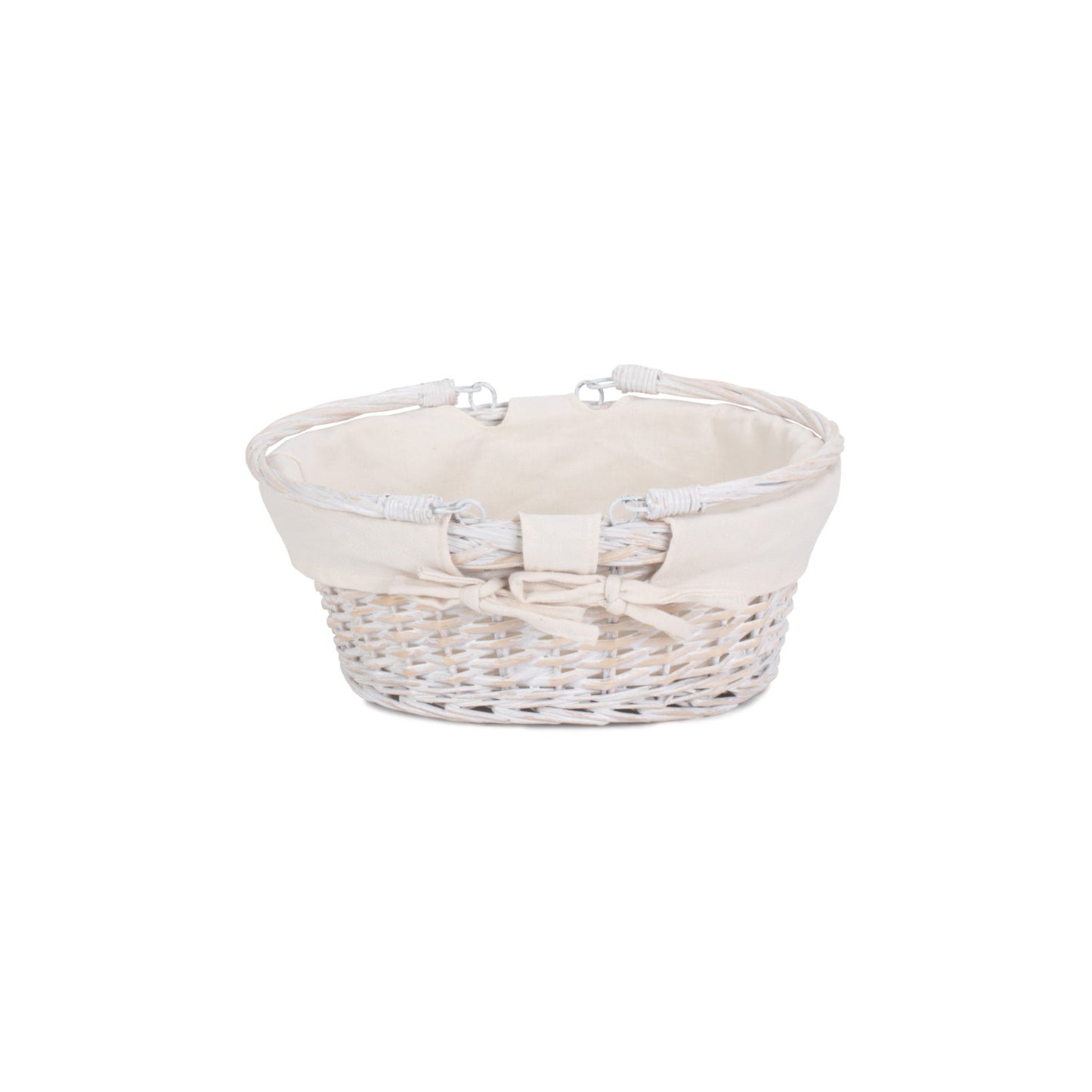 Small White Swing Handle Shopper With White Lining