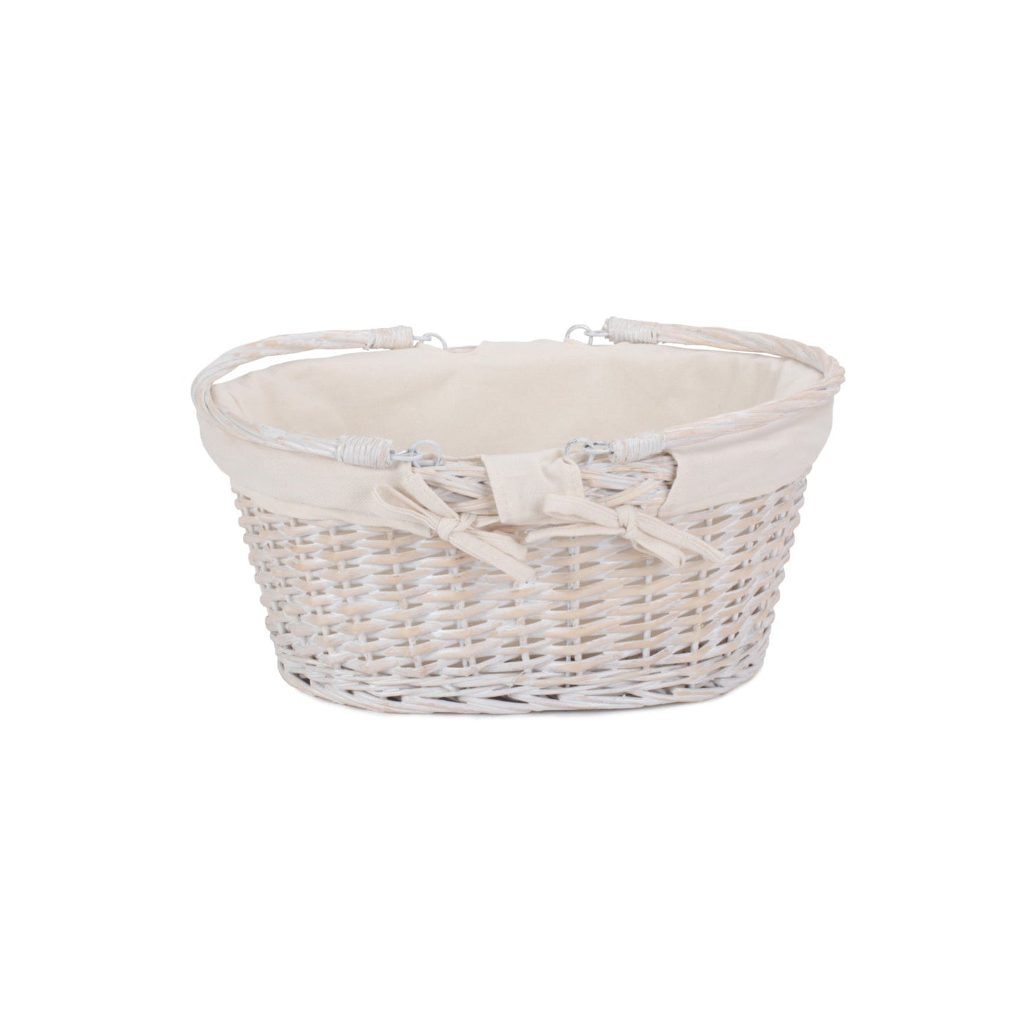 Medium White Swing Handle Shopper - White Lining
