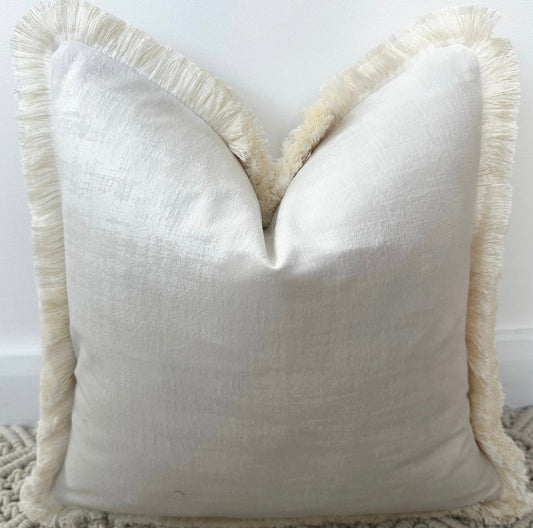 The Couture Cushion - The Fringed Ivory Dolce fringed in Ivory - Style No. 133
