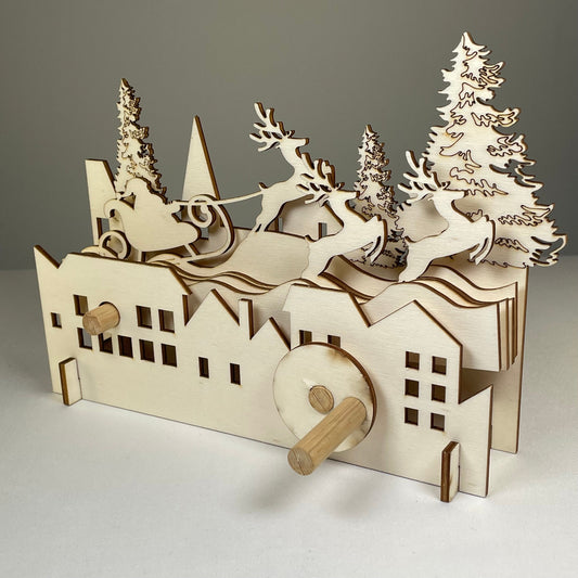 Mechanical Santa Sleigh Model - Flatpack Model Kit by Curious Rabbit ®