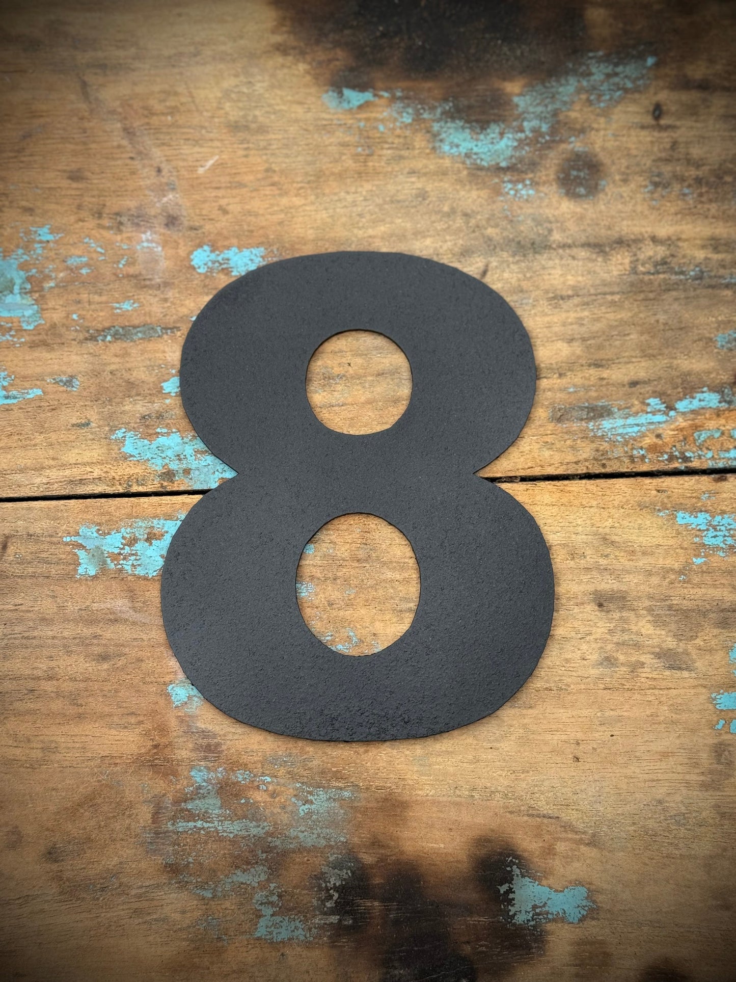 12" and 5" Black Fat Font Metal Letters.