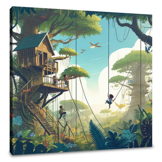 Jungle Treehouse Adventure Canvas
