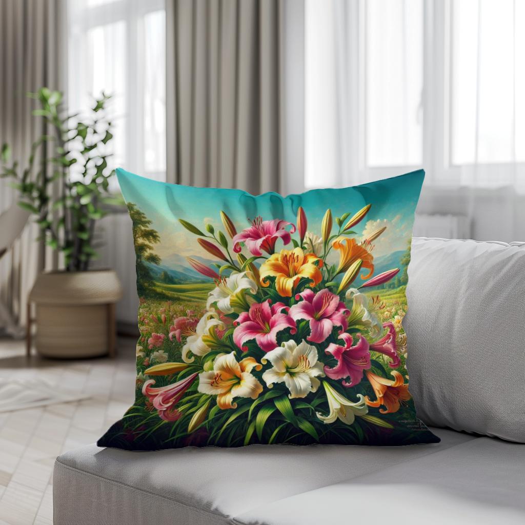 Eternal Lilies Cotton Cushion