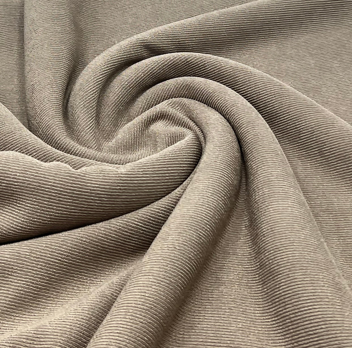 Mushroom Brown Fine Rib Stretch Fabric