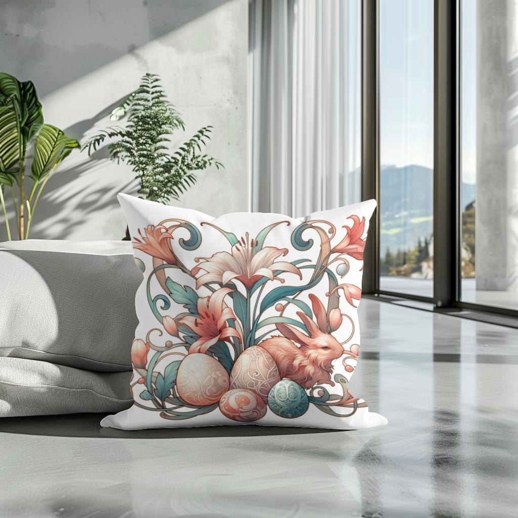 Nouveau Easter Whimsy Cotton Cushion