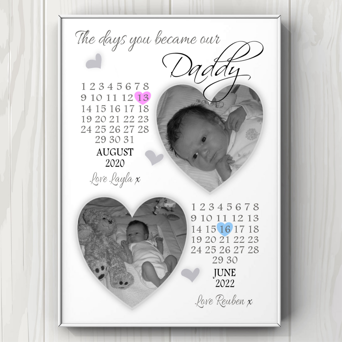 Personalised Gifts for Daddy - The days you became our Daddy Print