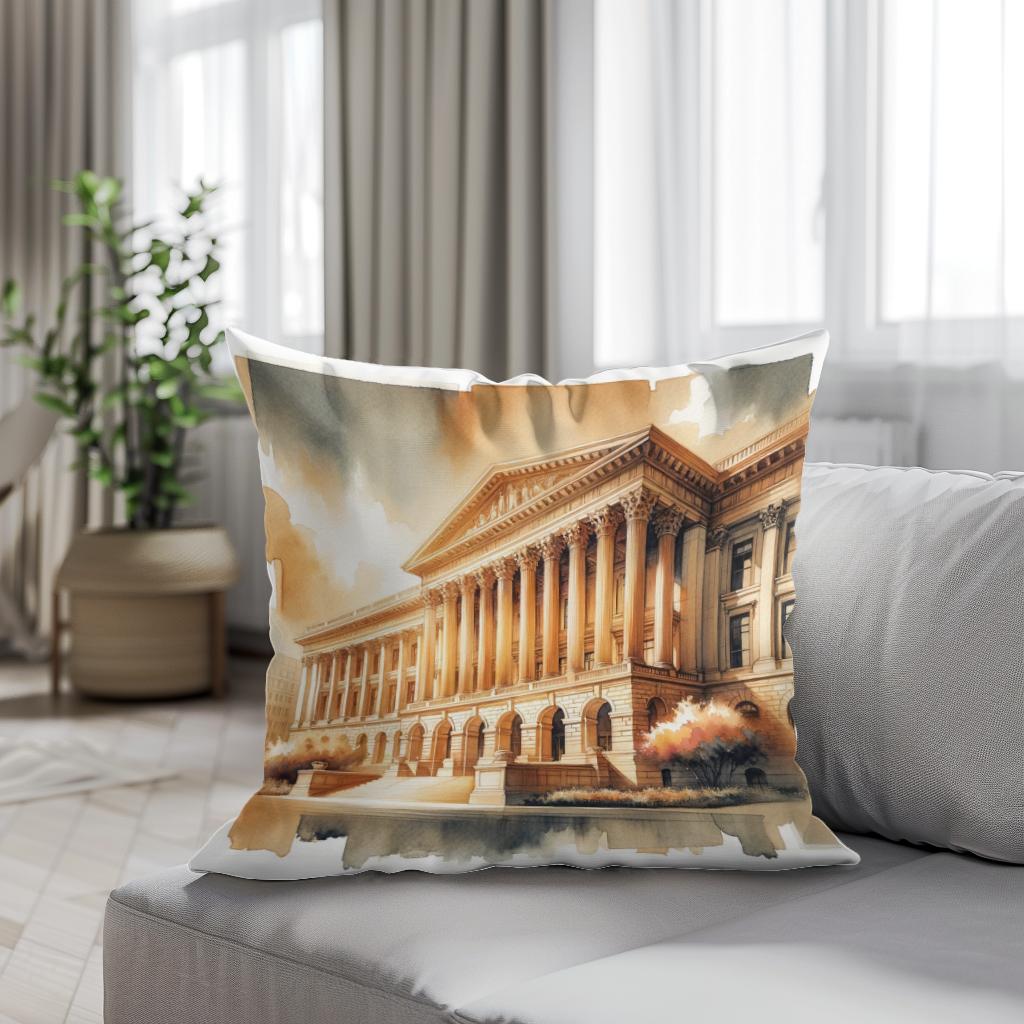 Courthouse of Tradition Cotton Cushion