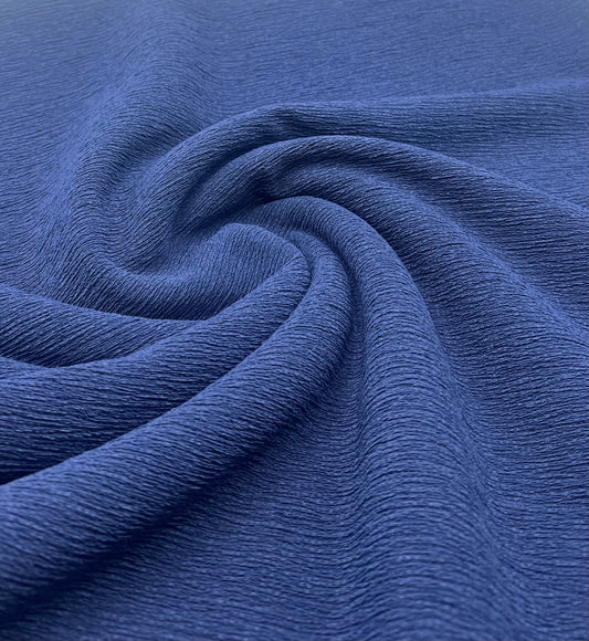 Navy Textured Tree Bark Stretch Dress Craft Fabric