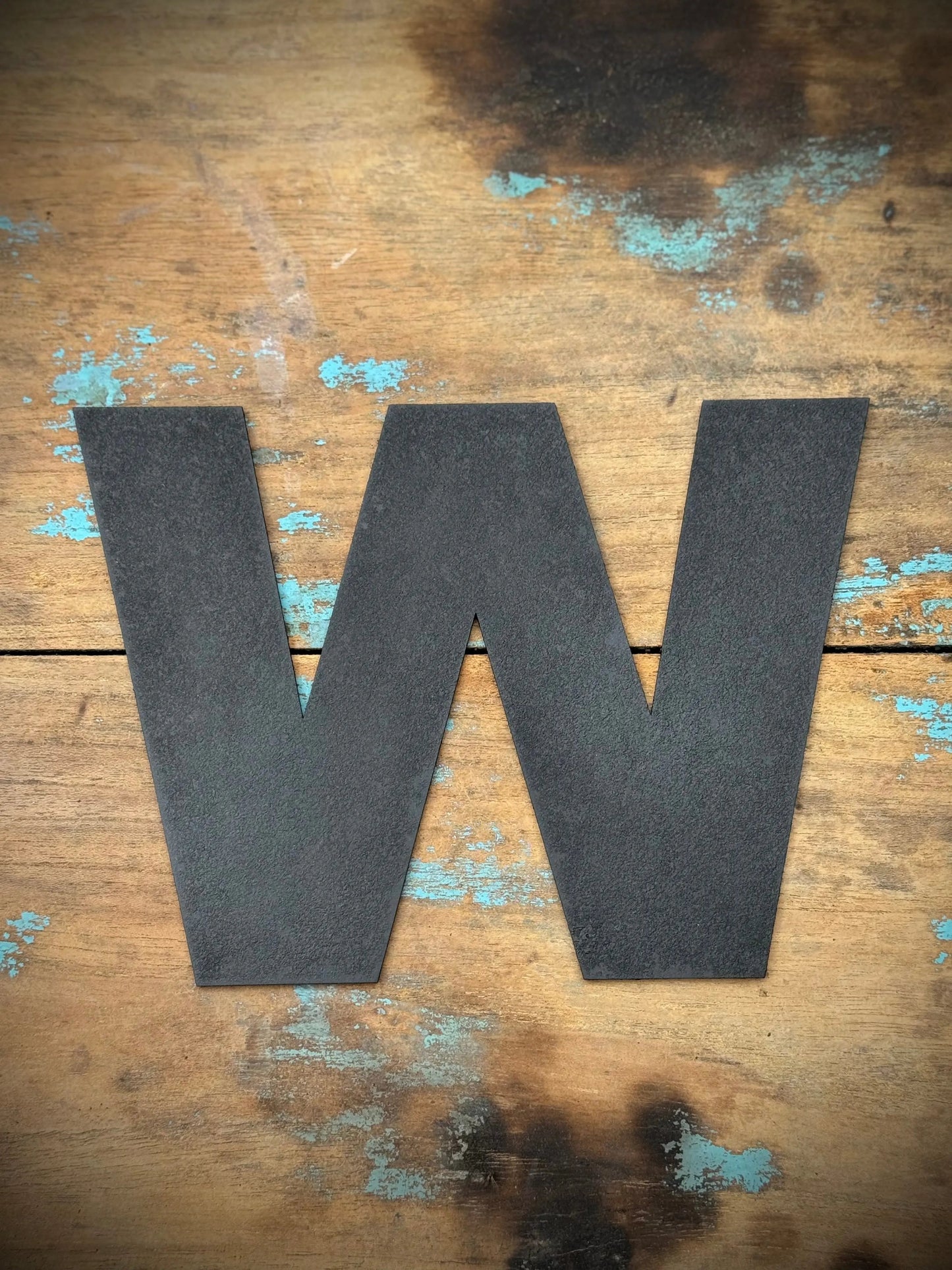 12" and 5" Black Fat Font Metal Letters.