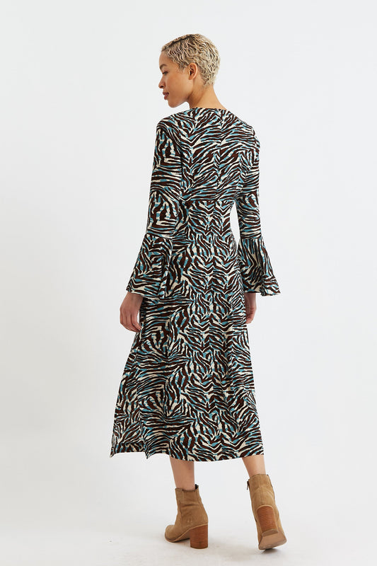Candra Roar Print Midi Dress