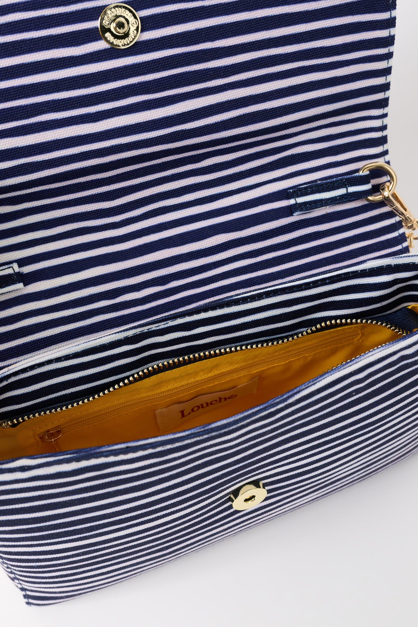 Carmela Navy and White Striped Cross Body Bag