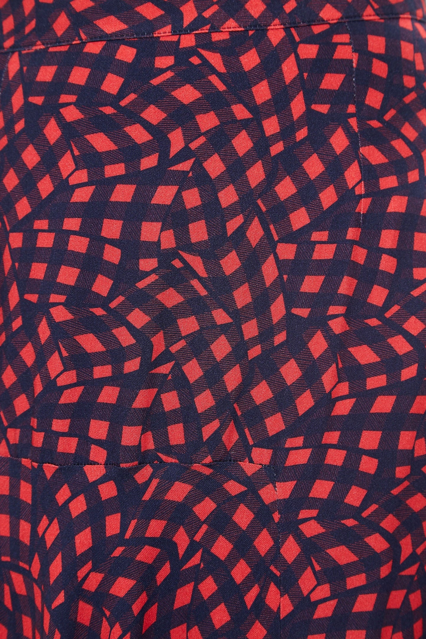 Louche Rheane Gingham Twist Print Long Sleeve V Neck Midi Dress