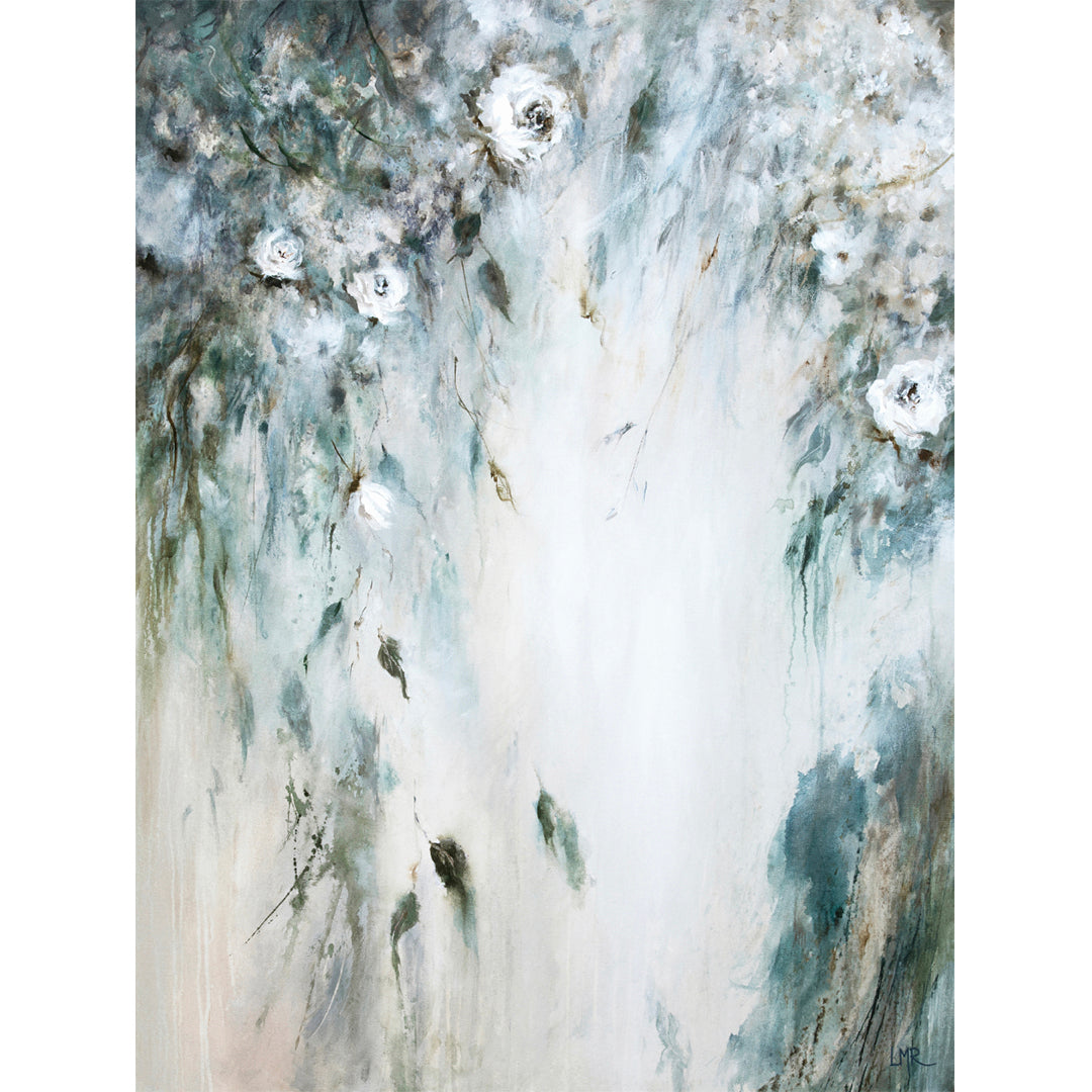 Cascade I Portrait Framed Printed Canvas