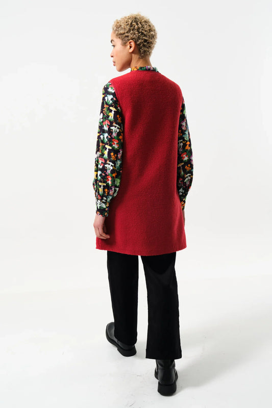 Cathel Borg Longline Waistcoat - Red