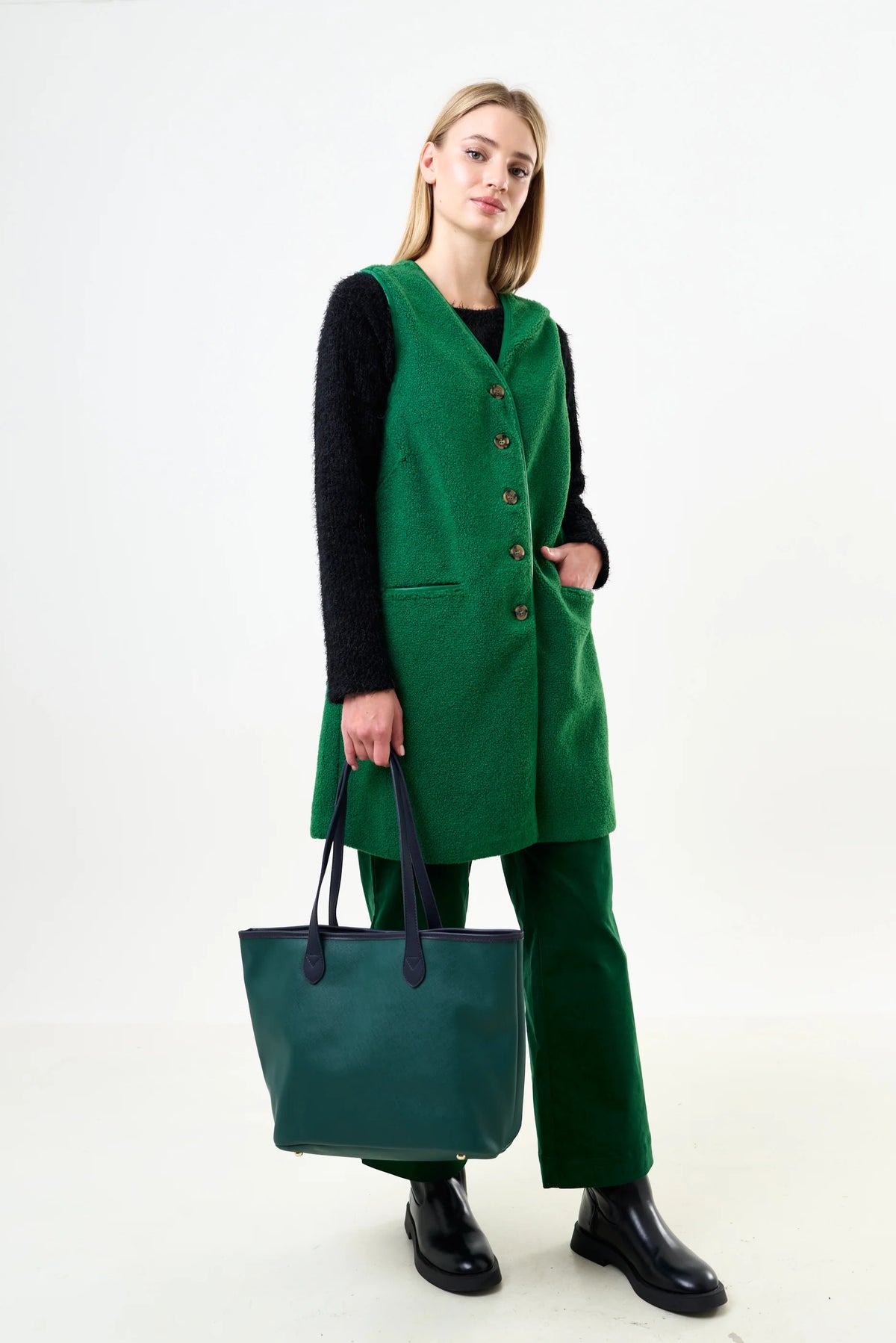Cathel Borg Longline Gilet - Green