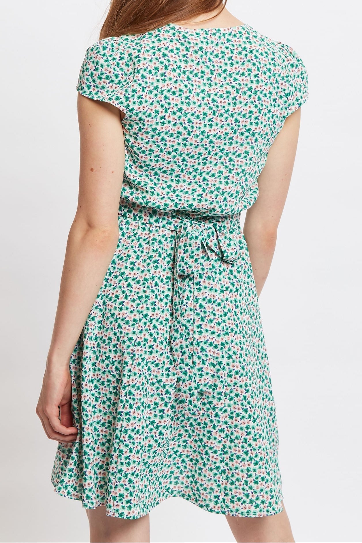 Louche Cathleen Mint Blossom Print Mini Tea Dress