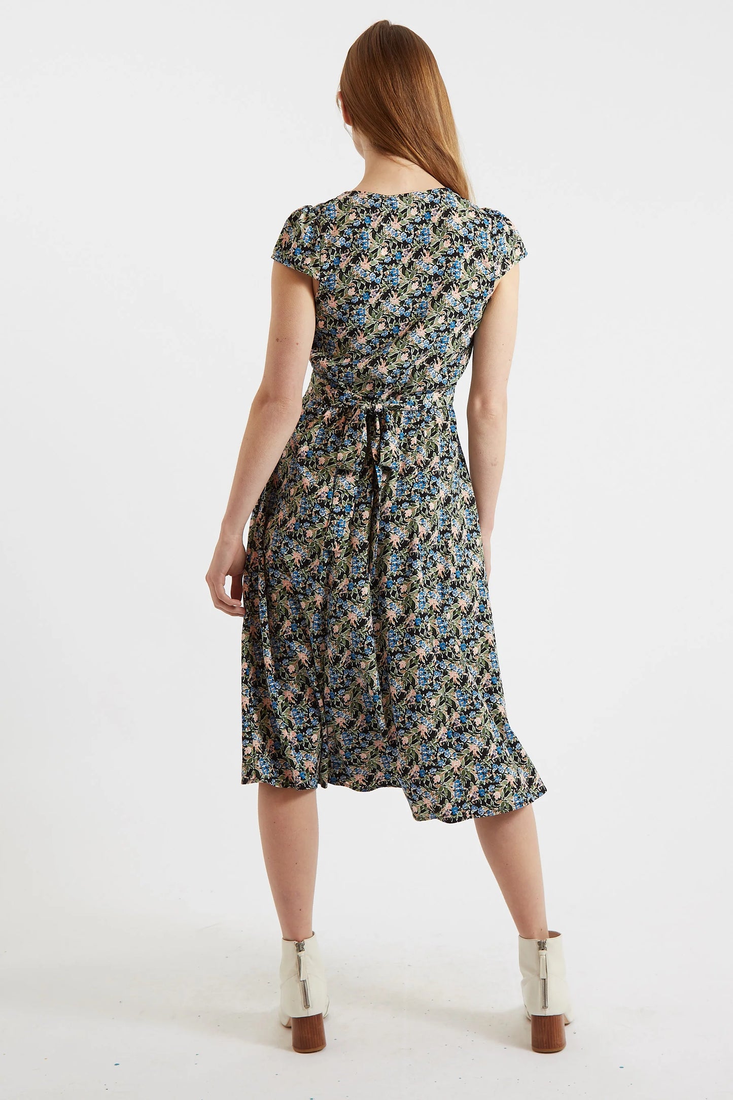 Cathleen Midi Watercolour Floral Tea Dress