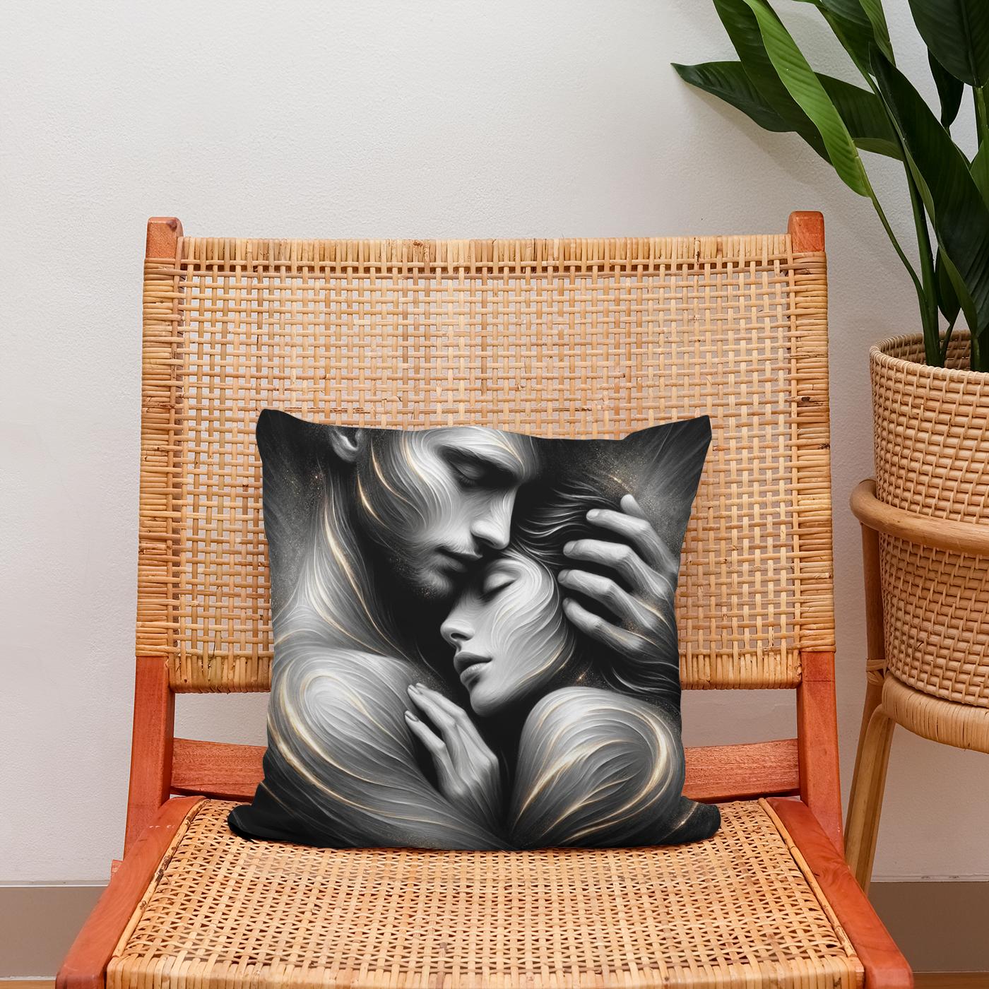 Embrace: Souls United in Love Cotton Cushion