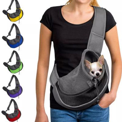 Small Dog Carrier Messenger Style Blue & Grey 2 Sizes