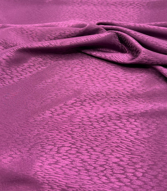 Purple Small Animal Silky Satin Feel Non Stretch Fabric